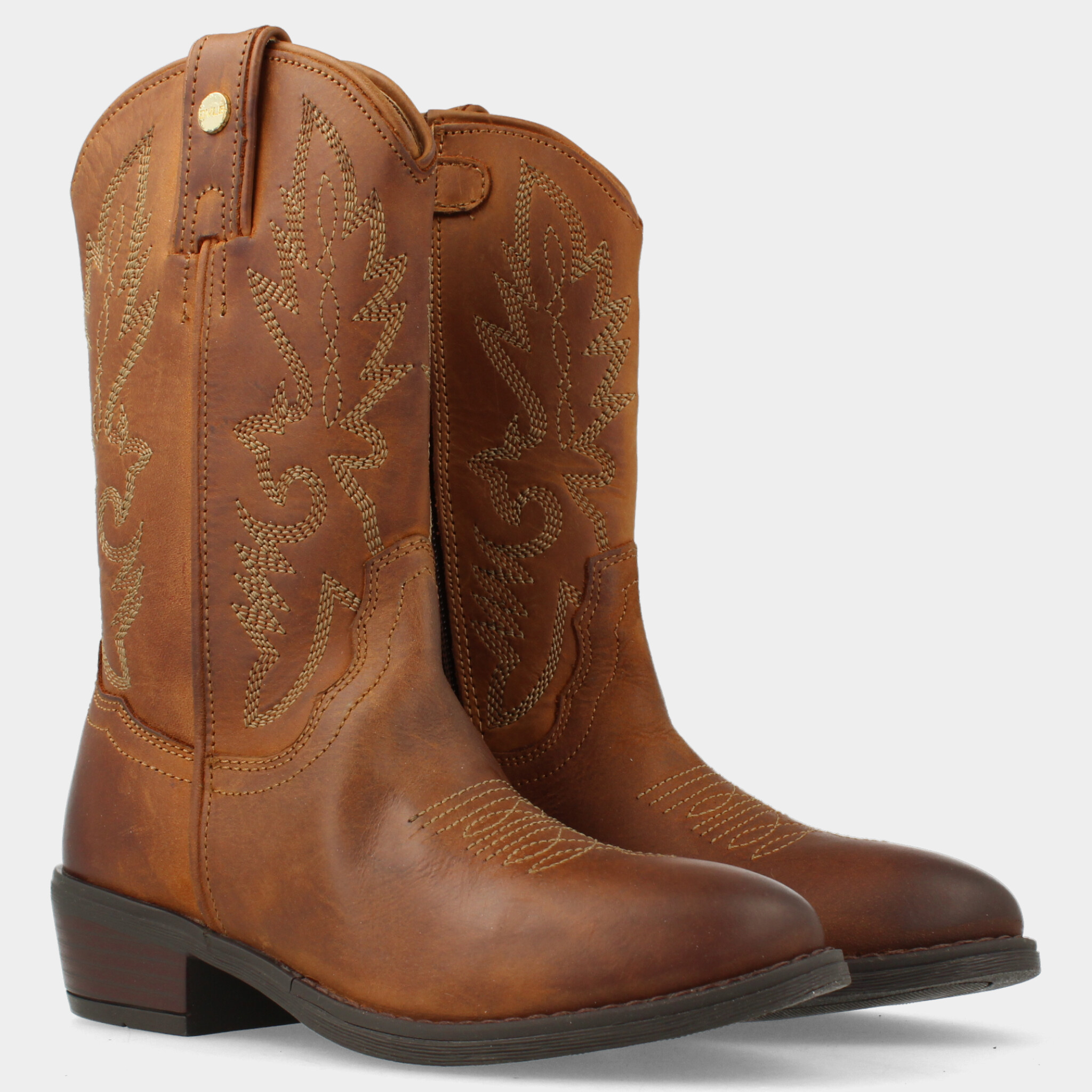 Cognac hoge western boot voor meisjes  | 44374