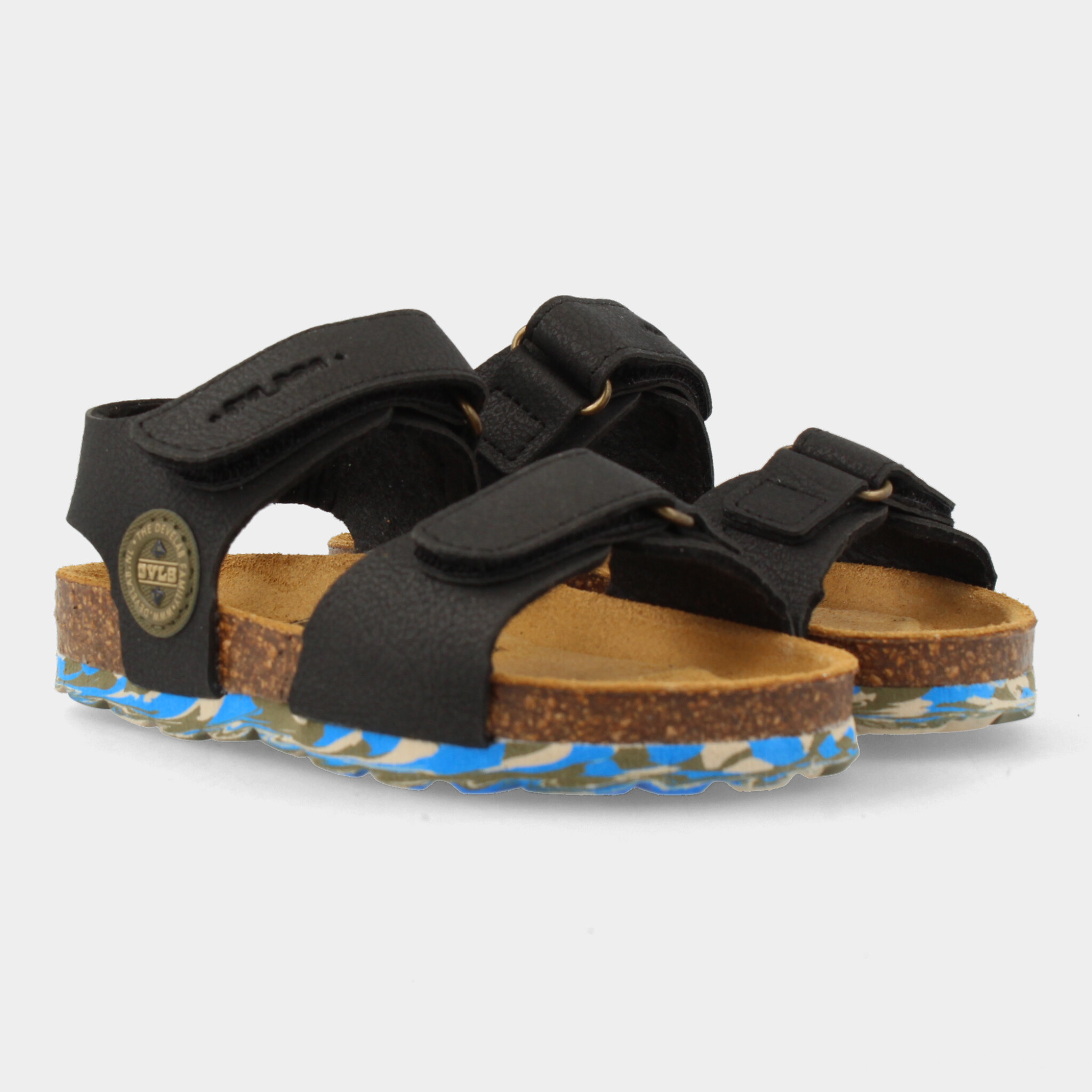 Zwarte sandalen met blauwe zool | 48213