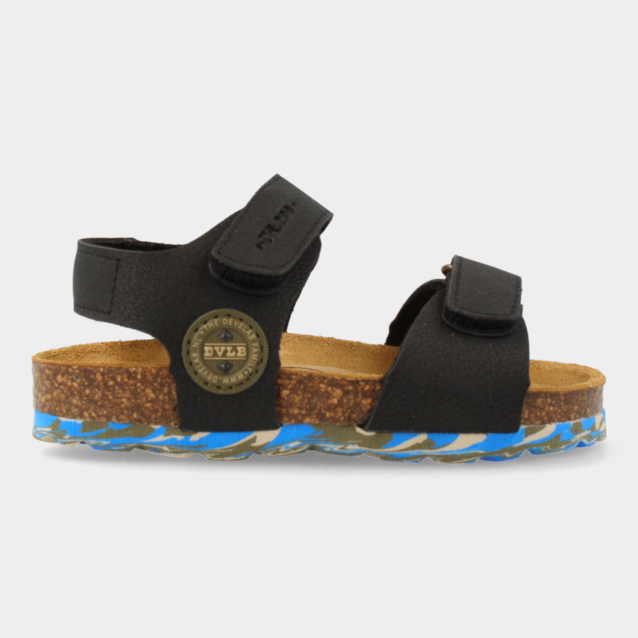 Zwarte sandalen met blauwe zool | 48213