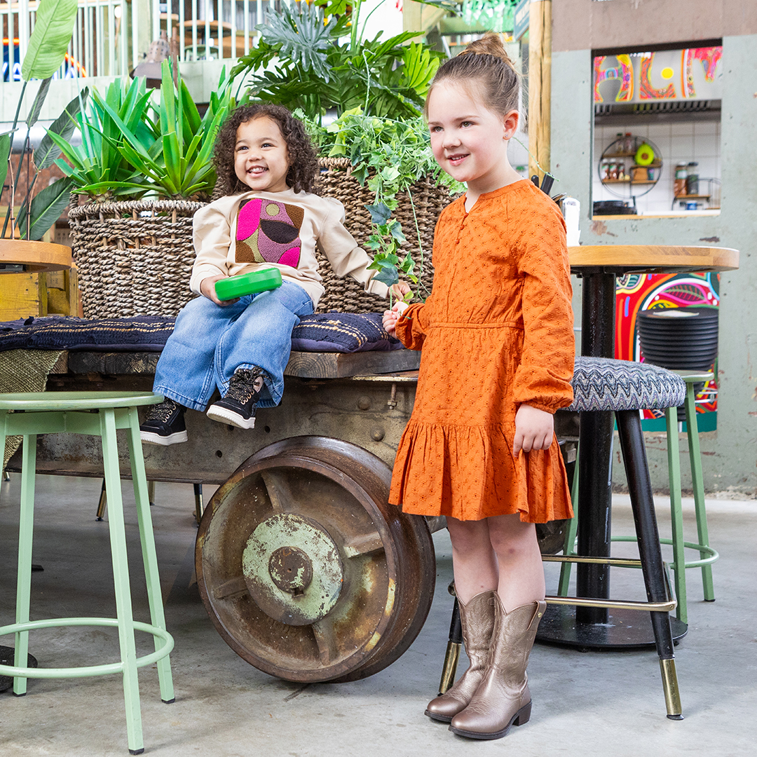 Gouden hoge western boot voor meisjes  | 44374